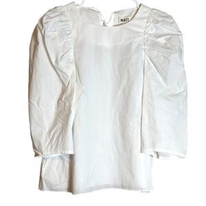WHIT White Puff Sleeve Blouse Size Small 📦